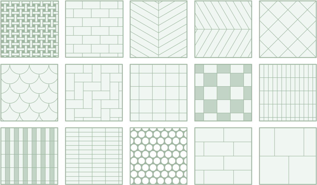 Some of the different tile styles / layouts in the Reno app