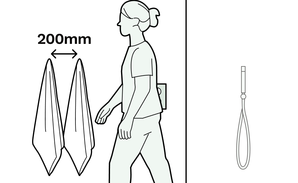 An illustration of the ideal position for a toilet roll holder, 200mm in front of the toilet and 700mm from the floor.