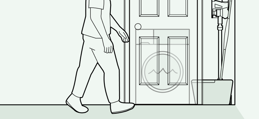 Hallway cupboard layout with a washing machine or dryer