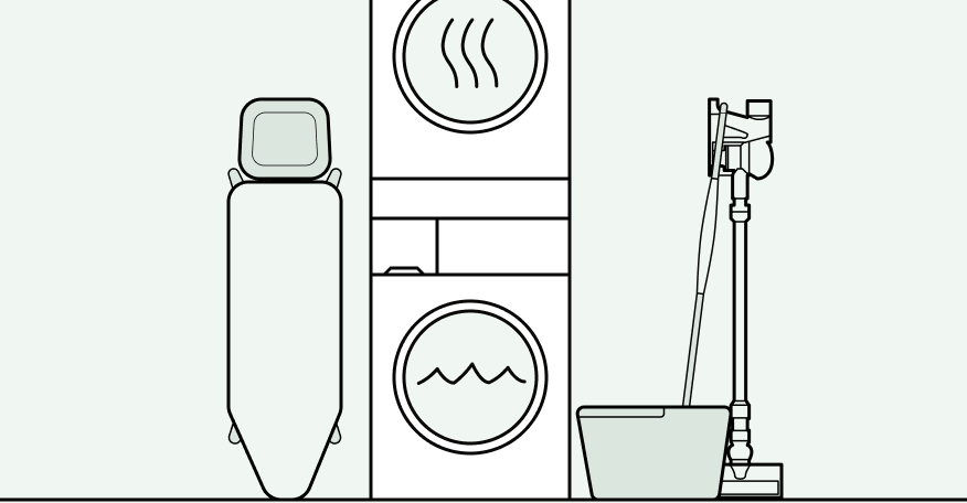 Stacked washer and dryer arrangement in a small utility space