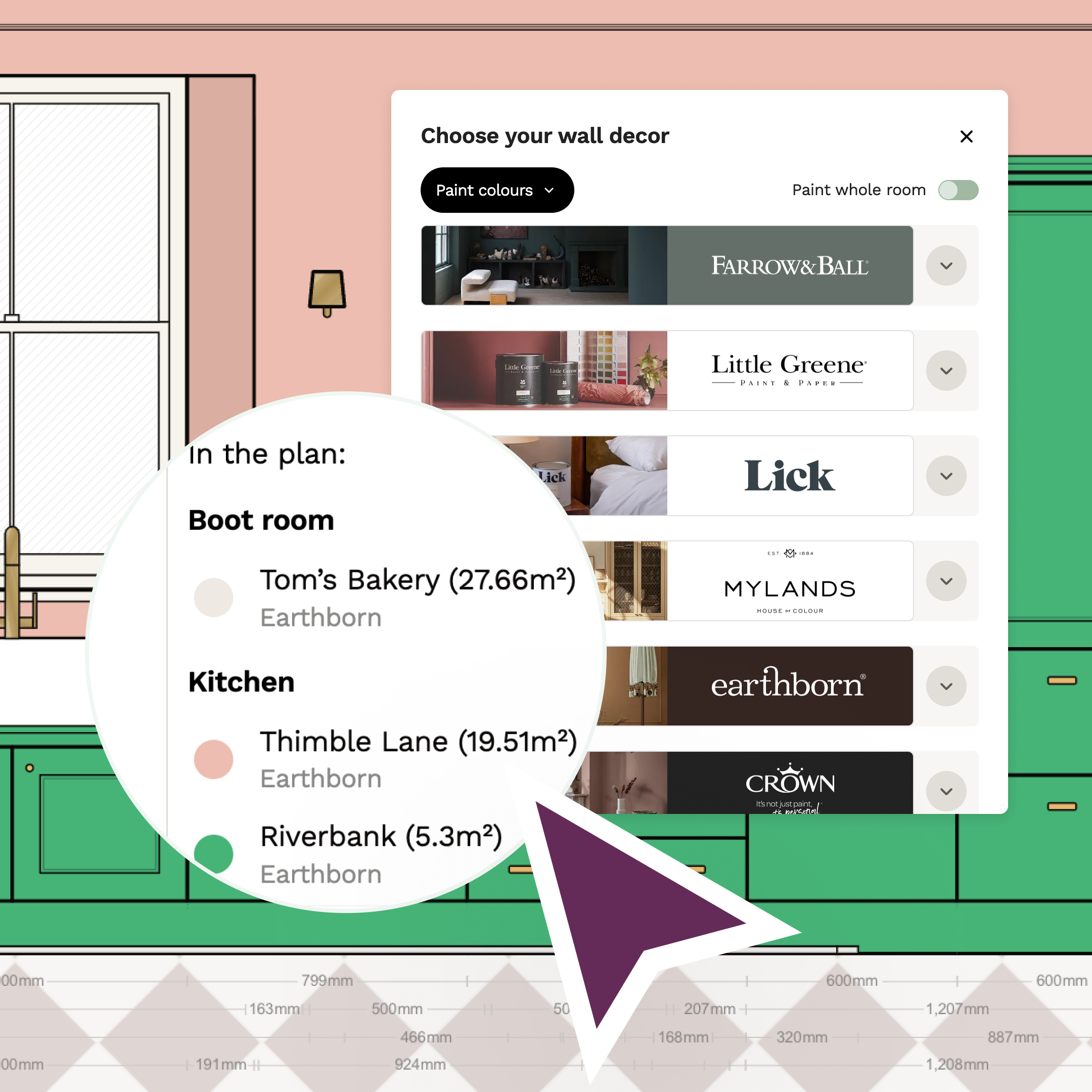 Choosing real paint brand colours in a Reno plan