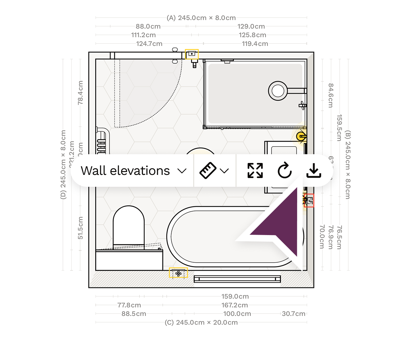 Download images of your plans with detailed dimensions