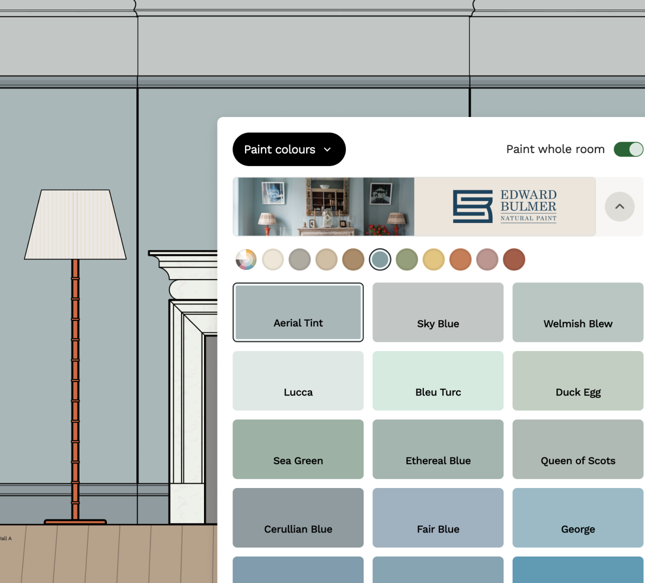 Choosing an Edward Bulmer Natural Paint colour for a wall in a Reno plan