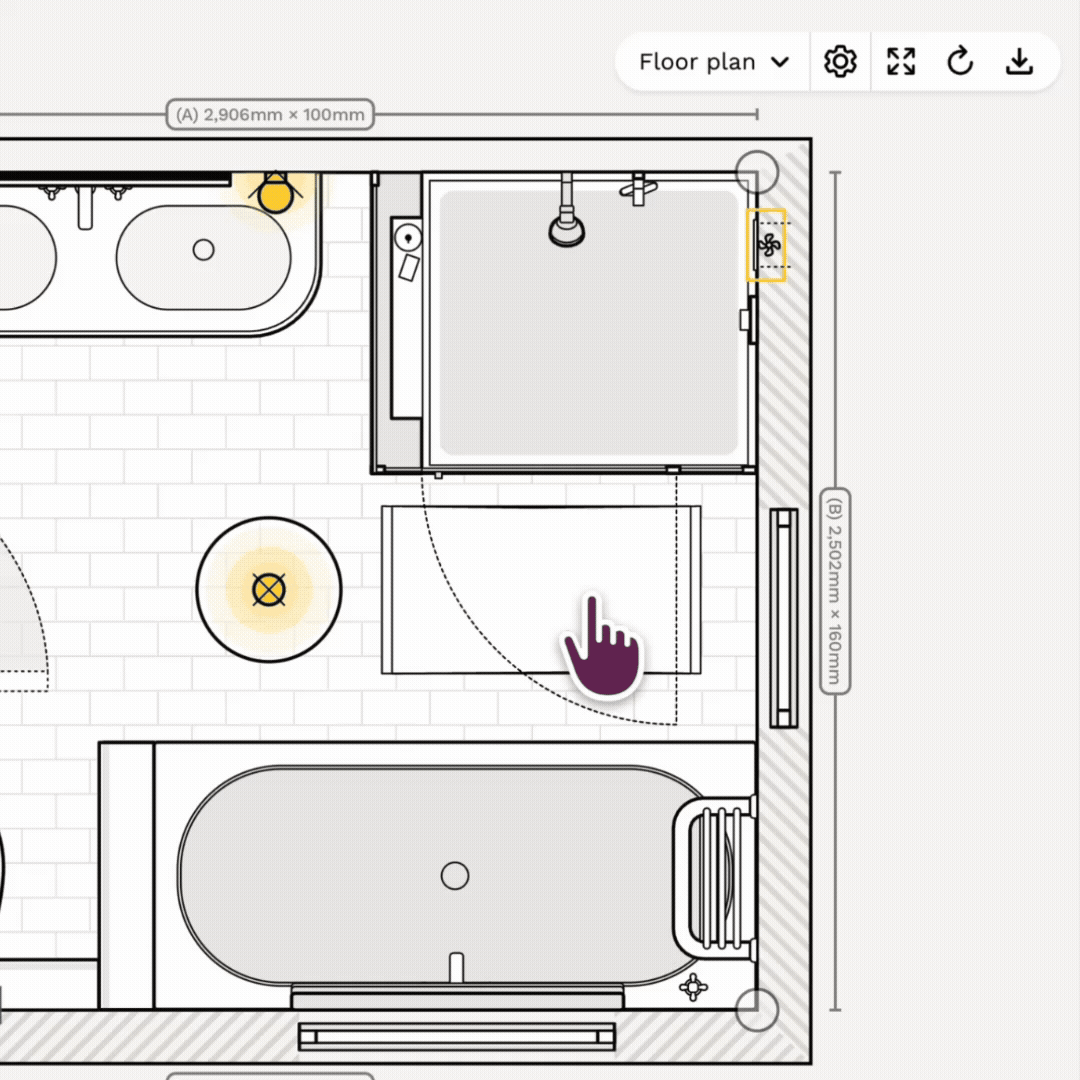 Toggling furniture and accessories on or off while planning
