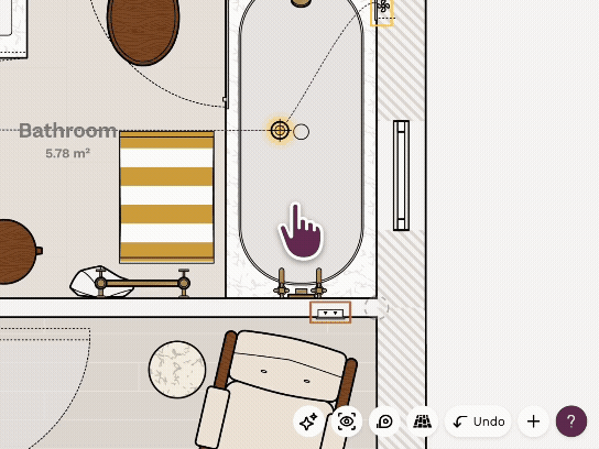 Adjusting the visibility depth slider to control what's shown in plan view