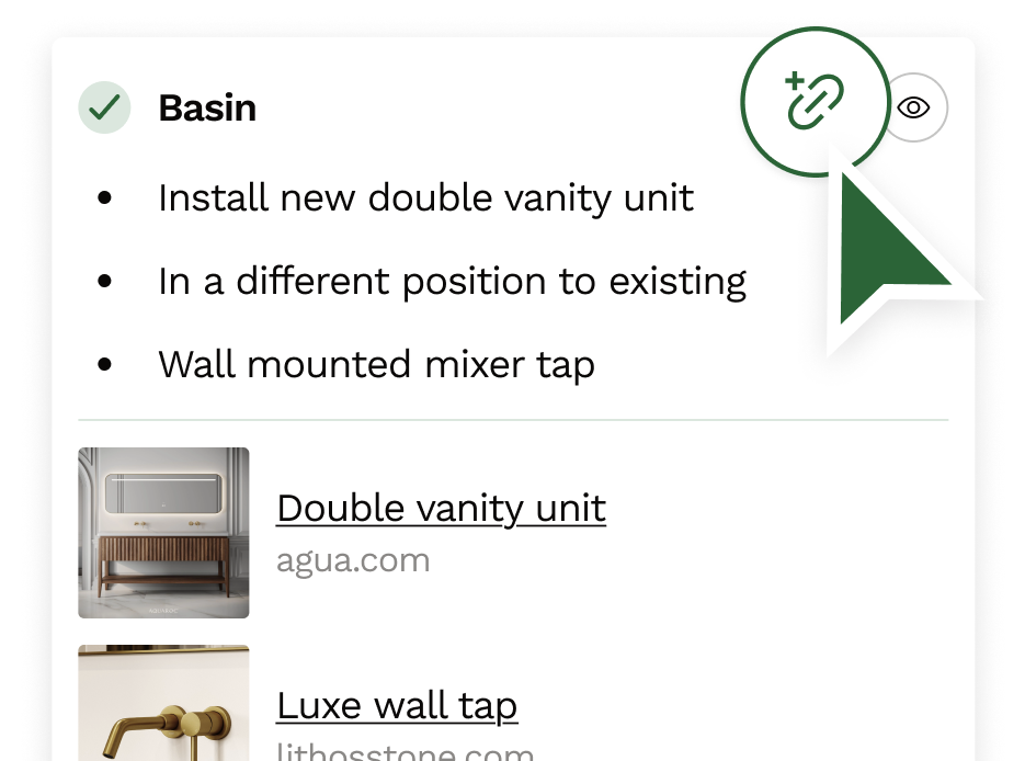 Add specific product links to your details