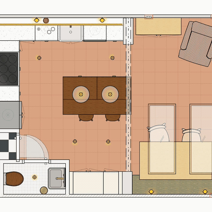 Toggling furniture finishes on and off in floor plan view