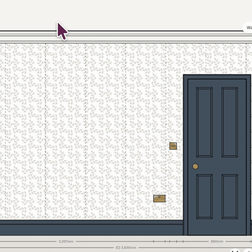 Aligning wallpaper seams wall by wall in a Reno plan