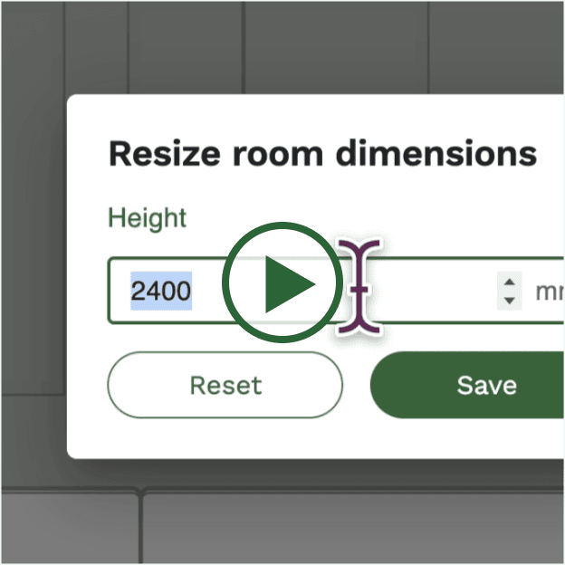 Enter the dimensions of your ceiling height