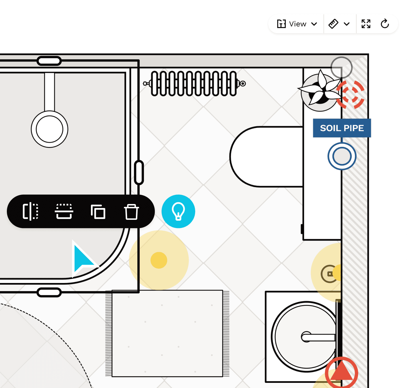 Customers create bathrooms floor plans