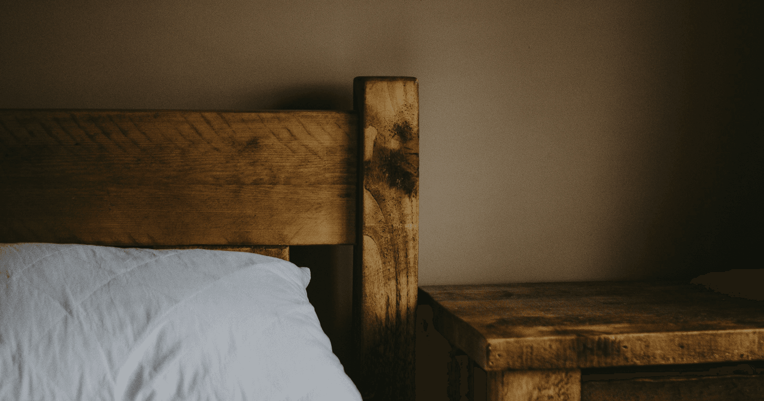 Bedroom with dark wall colour