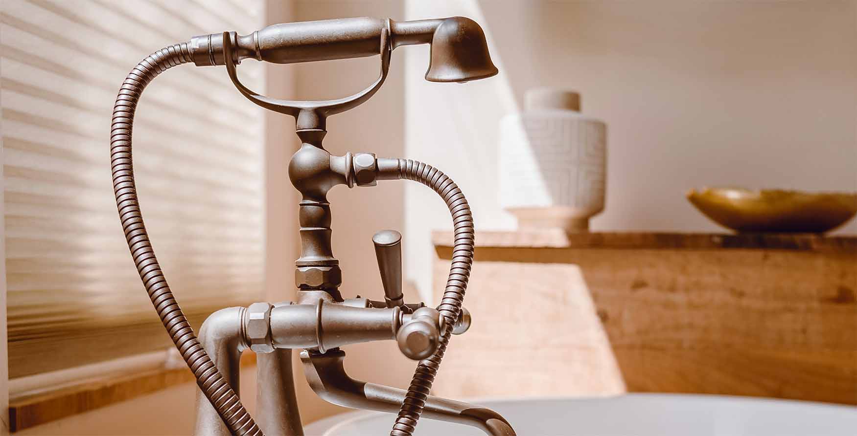 Gunmetal finishes in the bathroom for a spa like feel