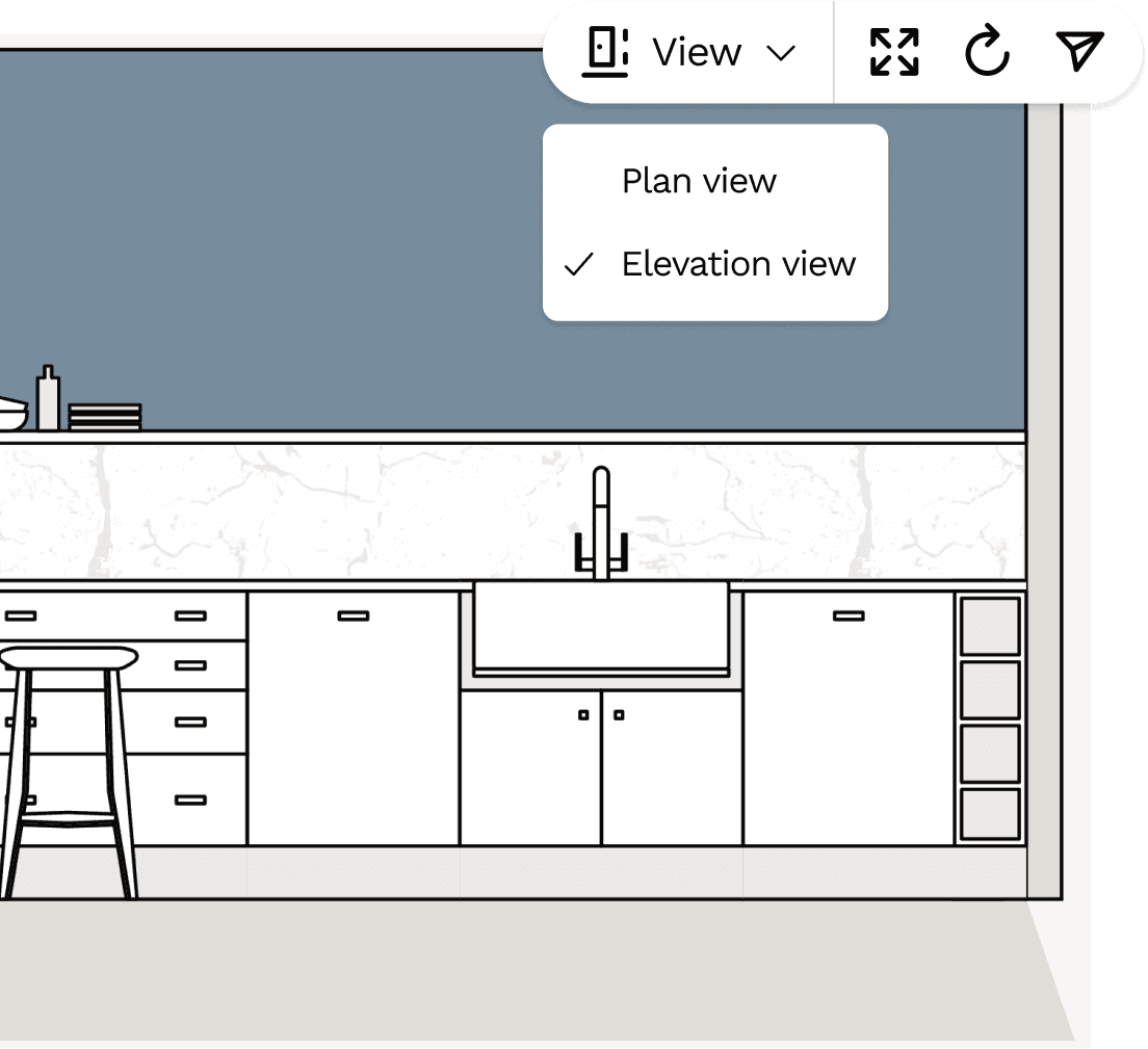 Kitchen wall elevation views to visualise your design and layout 