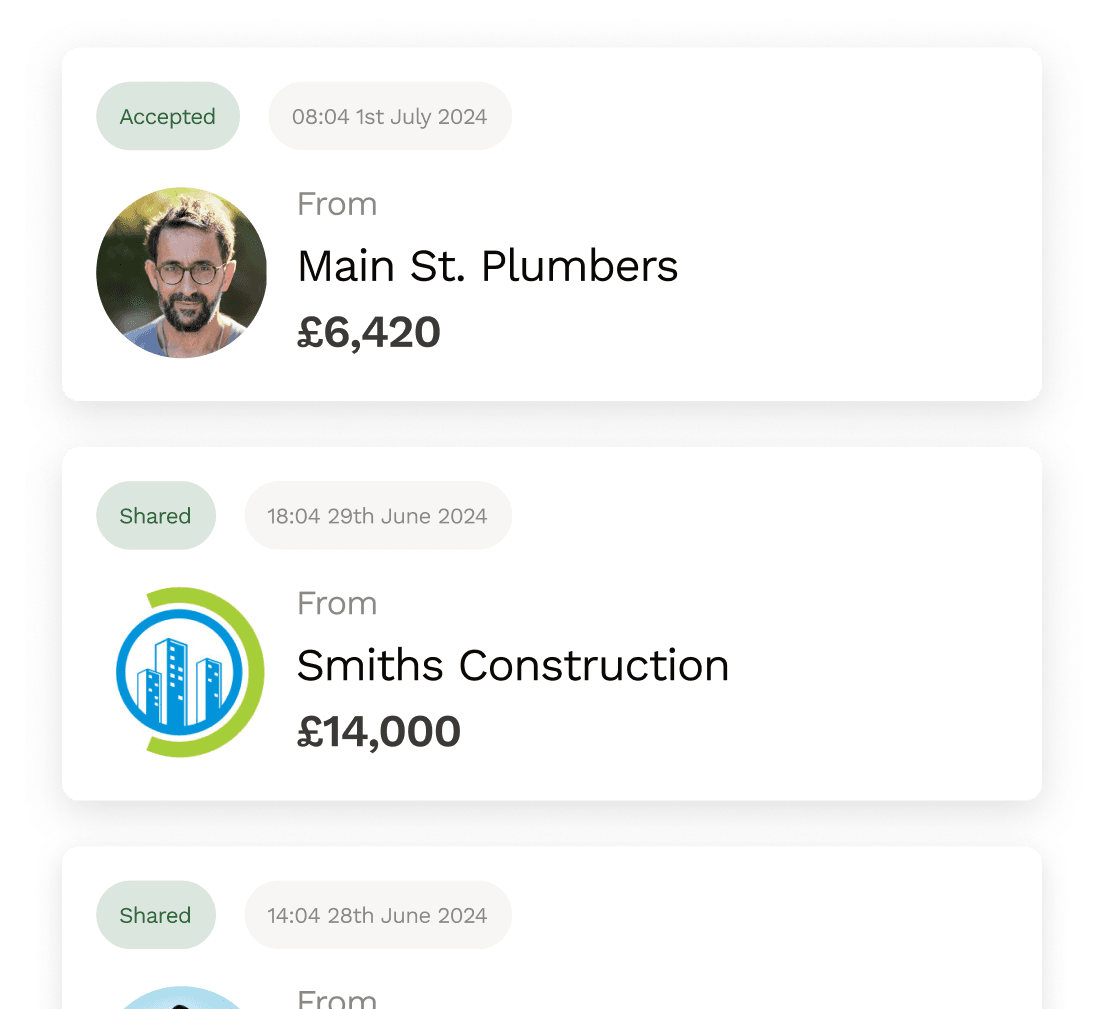 Add notes and prices and VAT to the customer brief to create beautiful detailed and accurate quotes in minutes