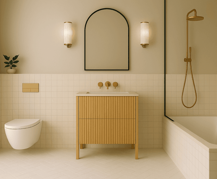 Reigate family bathroom AI photo preview design.