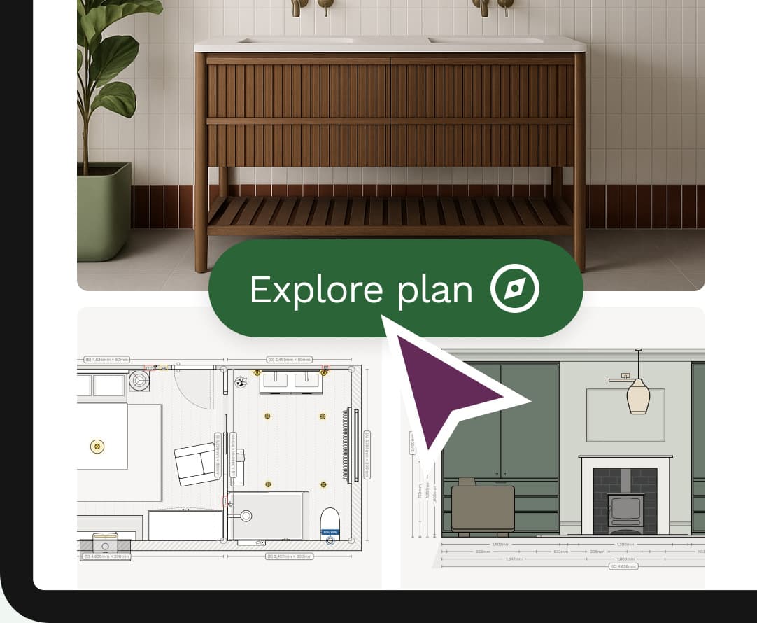 Floor plan layout gallery kitchens and bathrooms