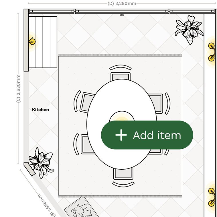 Dining room floor planner layout design and planning