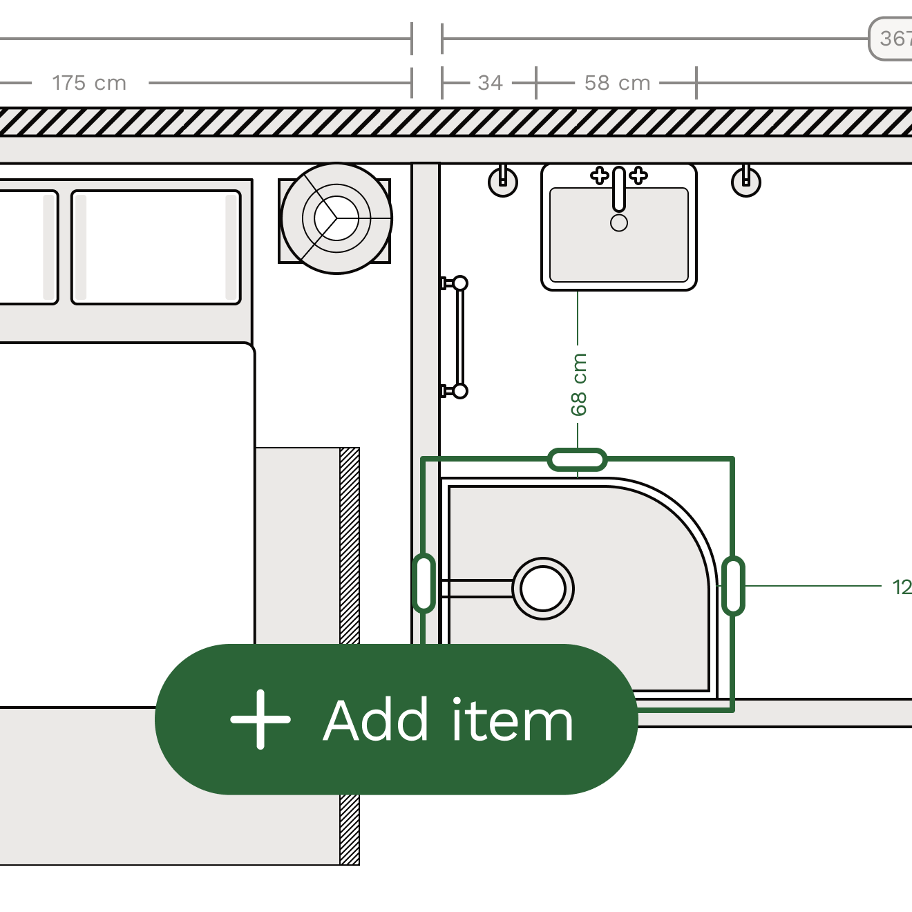 Ensuite floor planner layout design and planning