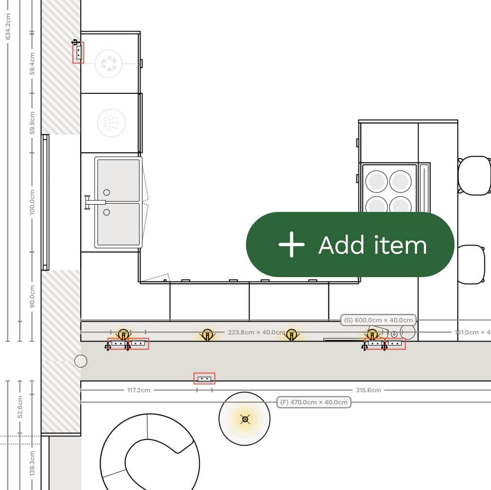 Kitchen floor planner room layout design and planning