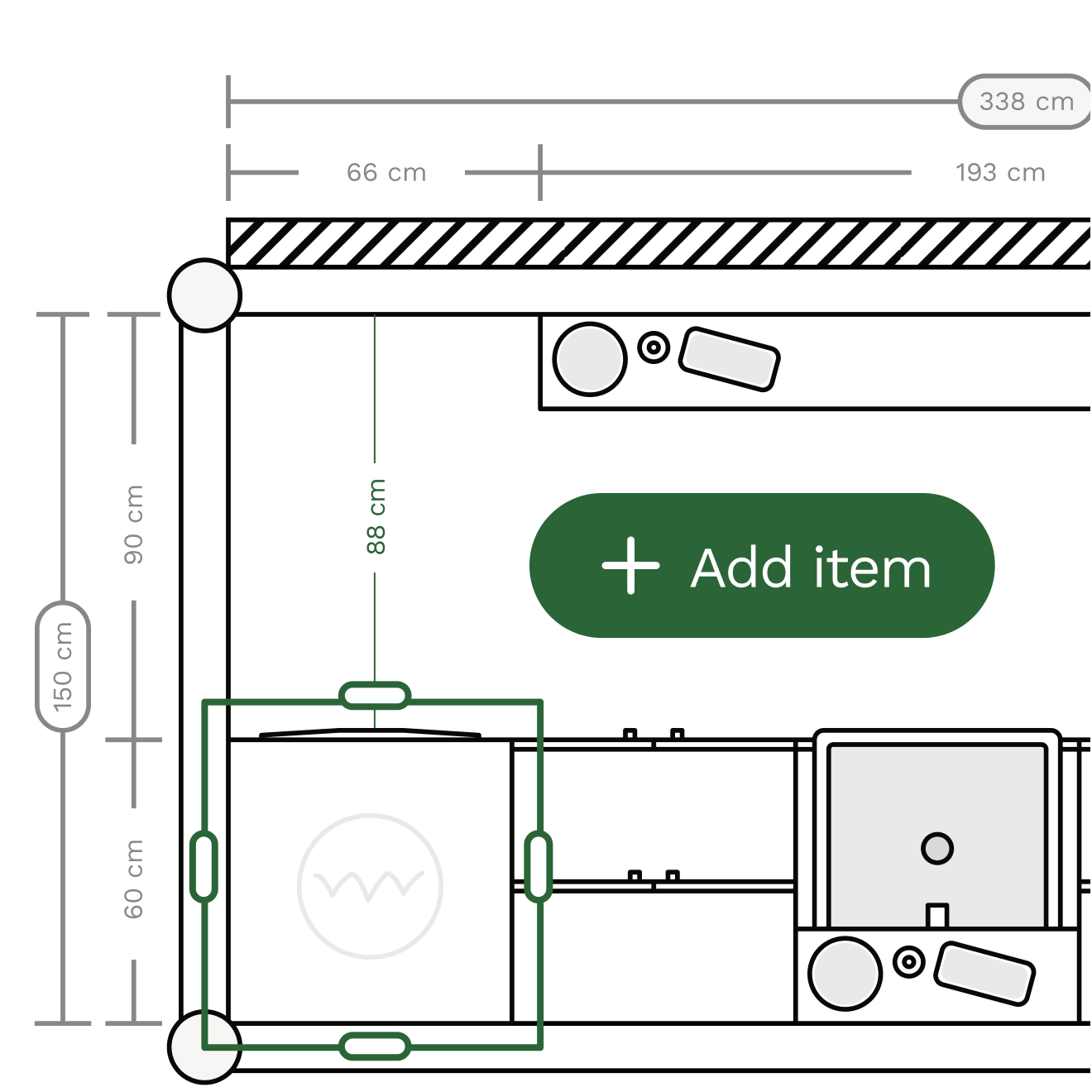 Utility room floor planner, room layout design and planning