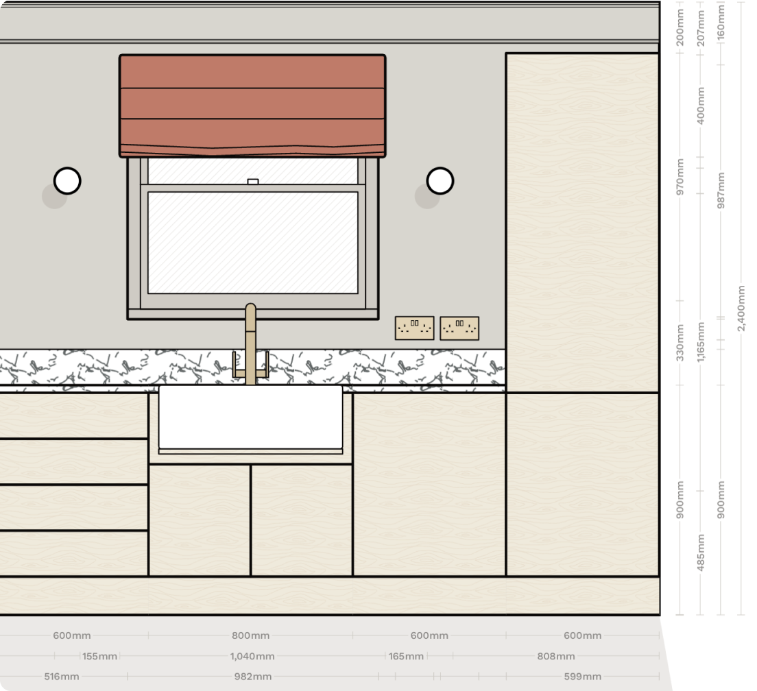 View accurate wall elevations created automatically based on your floor plan layout