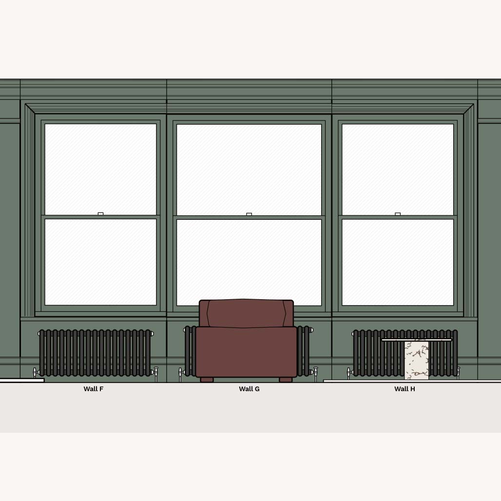 Wall elevation for a large ensuite bedroom