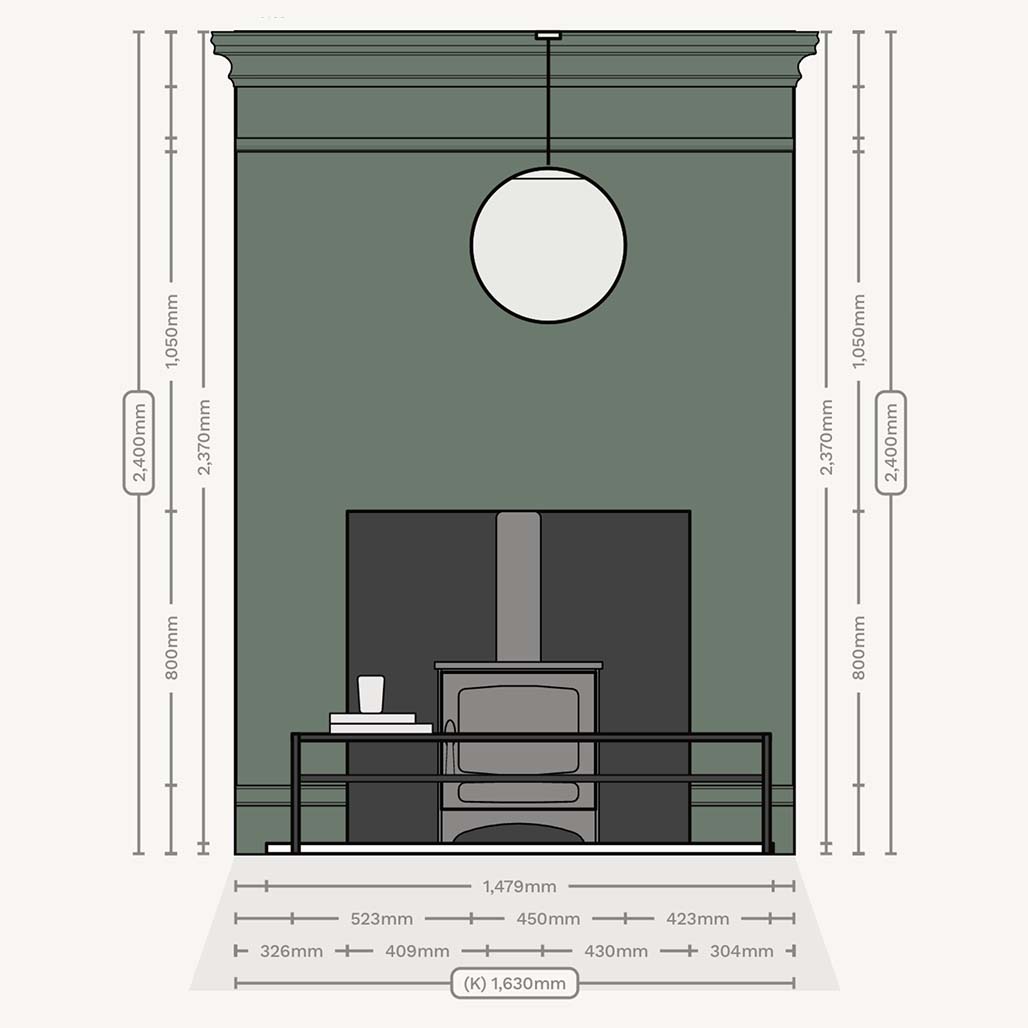 Wall elevation for a large ensuite bedroom