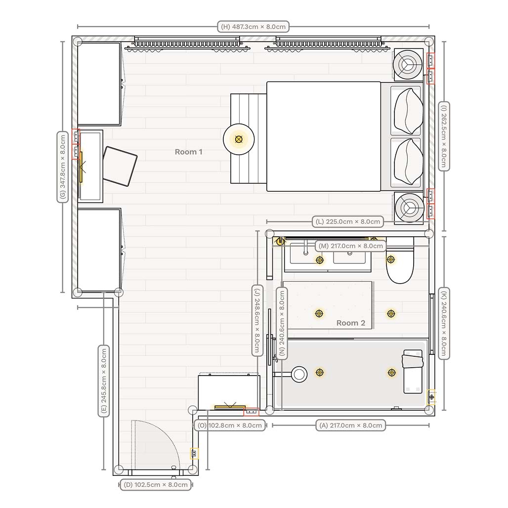 Ensuite floor plan / layout.