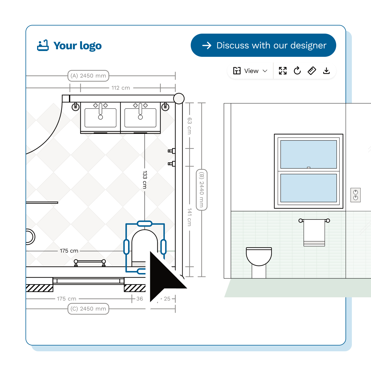 Floor planner tool for quick and easy room layout design and planning