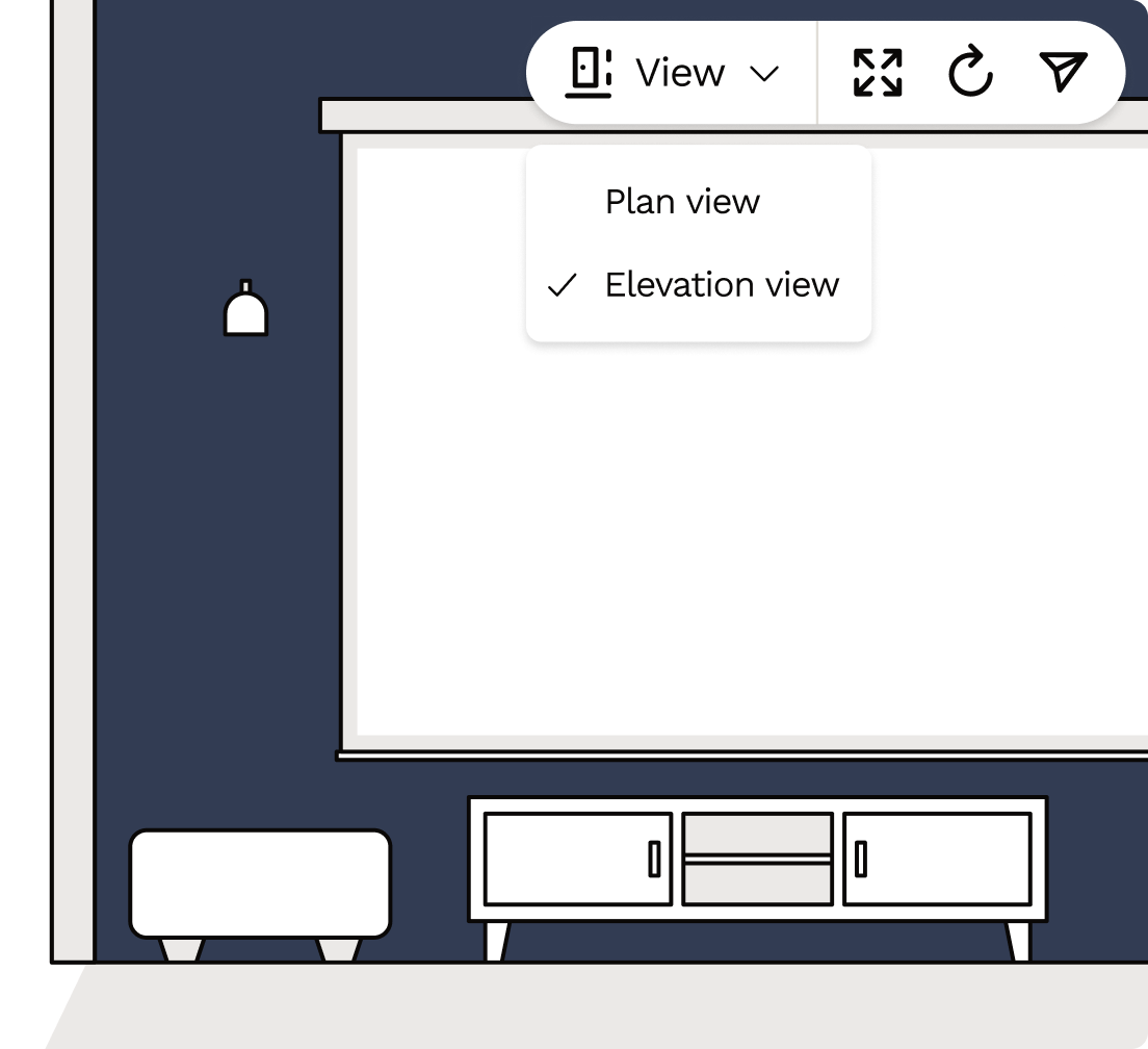 Home cinema wall elevation views to visualise your design and layout 