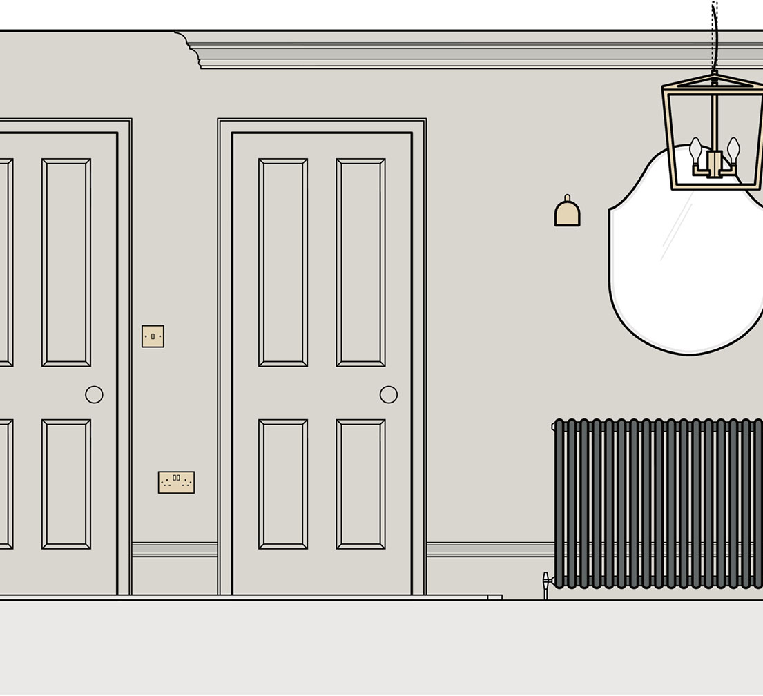 Entrance Hall wall elevation views to visualise your design and layout