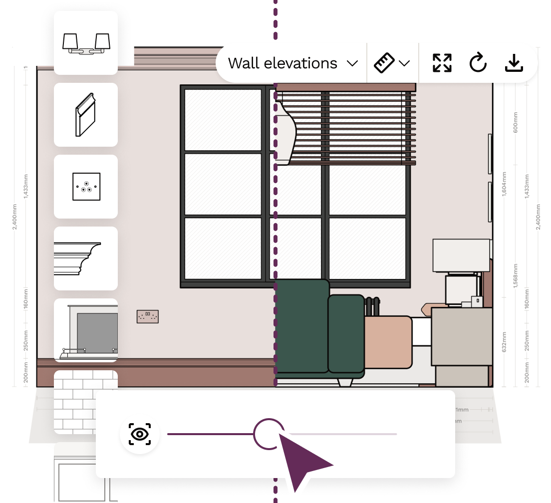 Print a copy or share a link to your kitchen, utility, bedroom or bathroom renovation plan