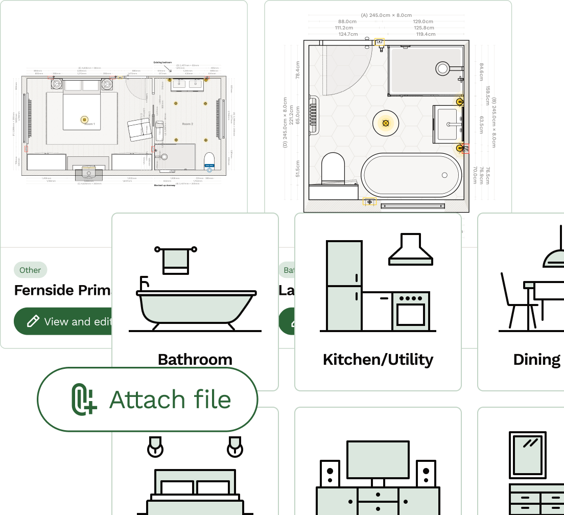 Multiple interior renovation projects being managed on the Reno app