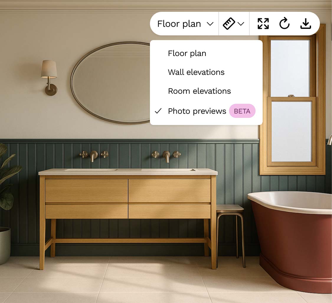 An example photo preview of a renovation plan made on Reno