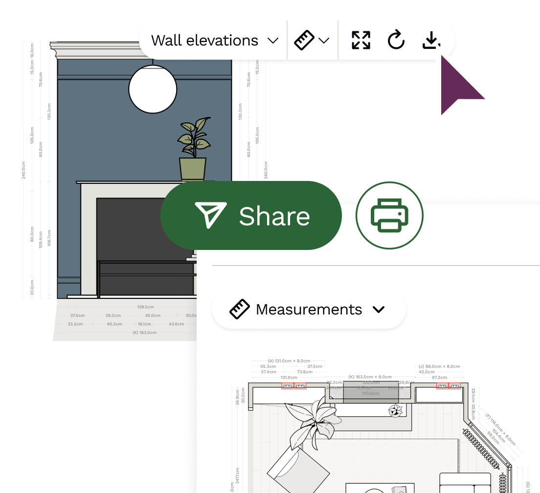 Sharing plans made on Reno from downloading an image to sharing a URL or printing the whole brief in one.