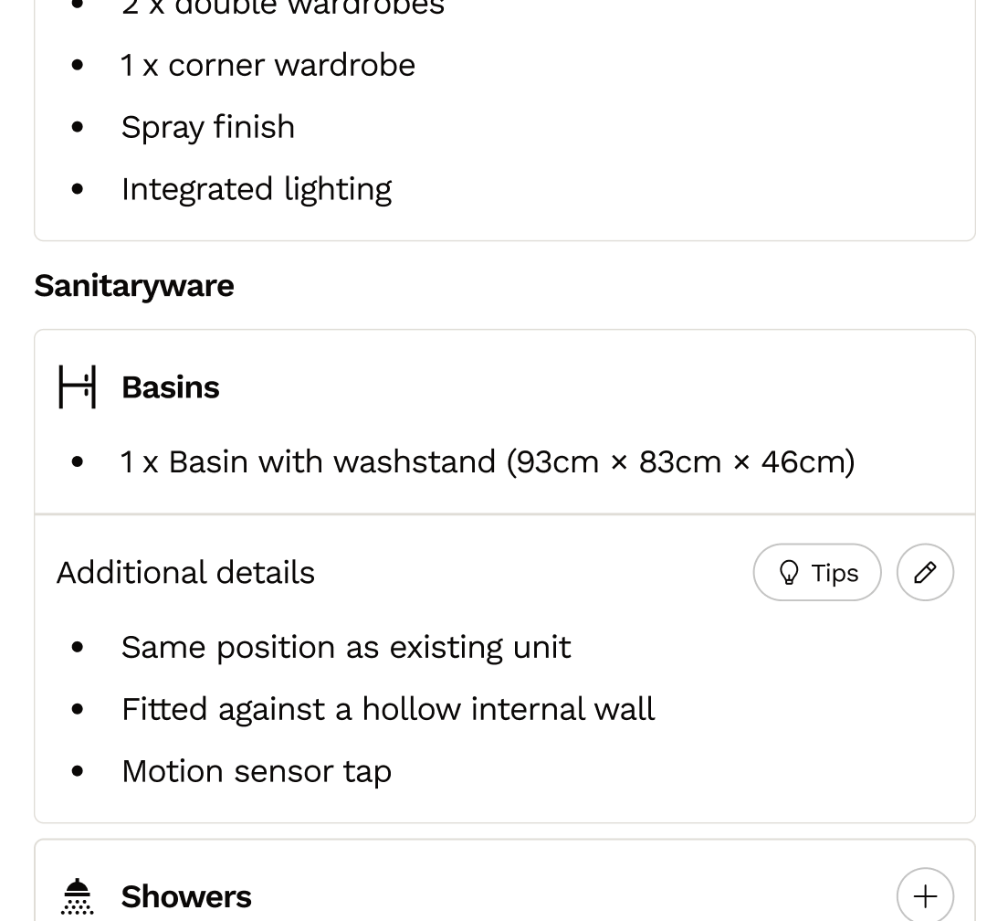Step by step questions with expert guidance to help specify your ensuite requirements