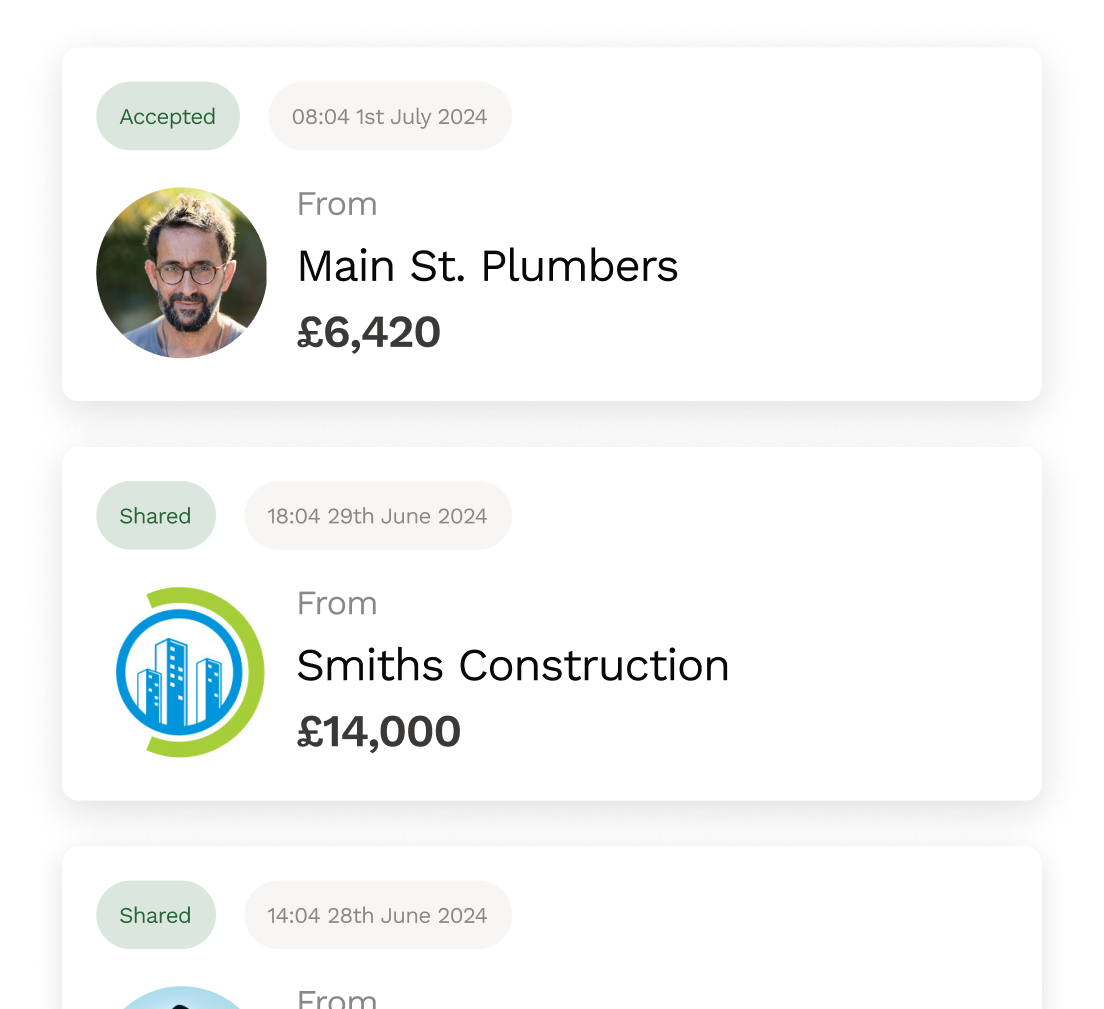 Add notes and prices and VAT to the customer brief to create beautiful detailed and accurate quotes in minutes