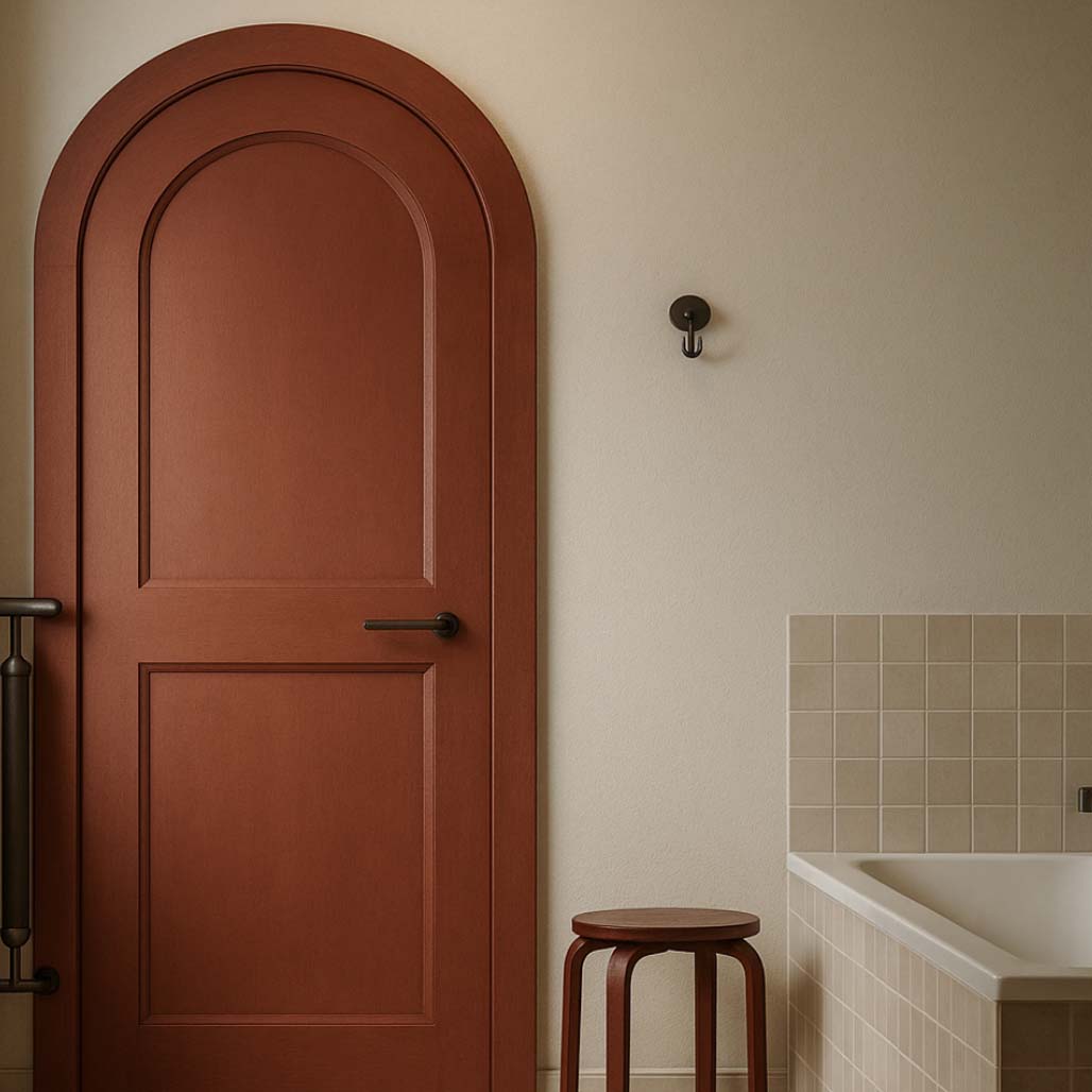 Photo preview of a small bathroom with bath basin and toilet in a row