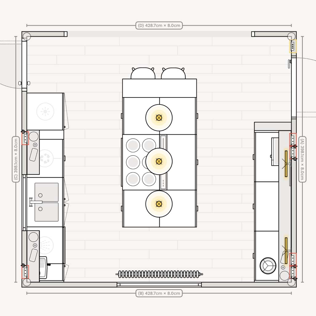 Photo preview of a small L-shaped kitchen elevation