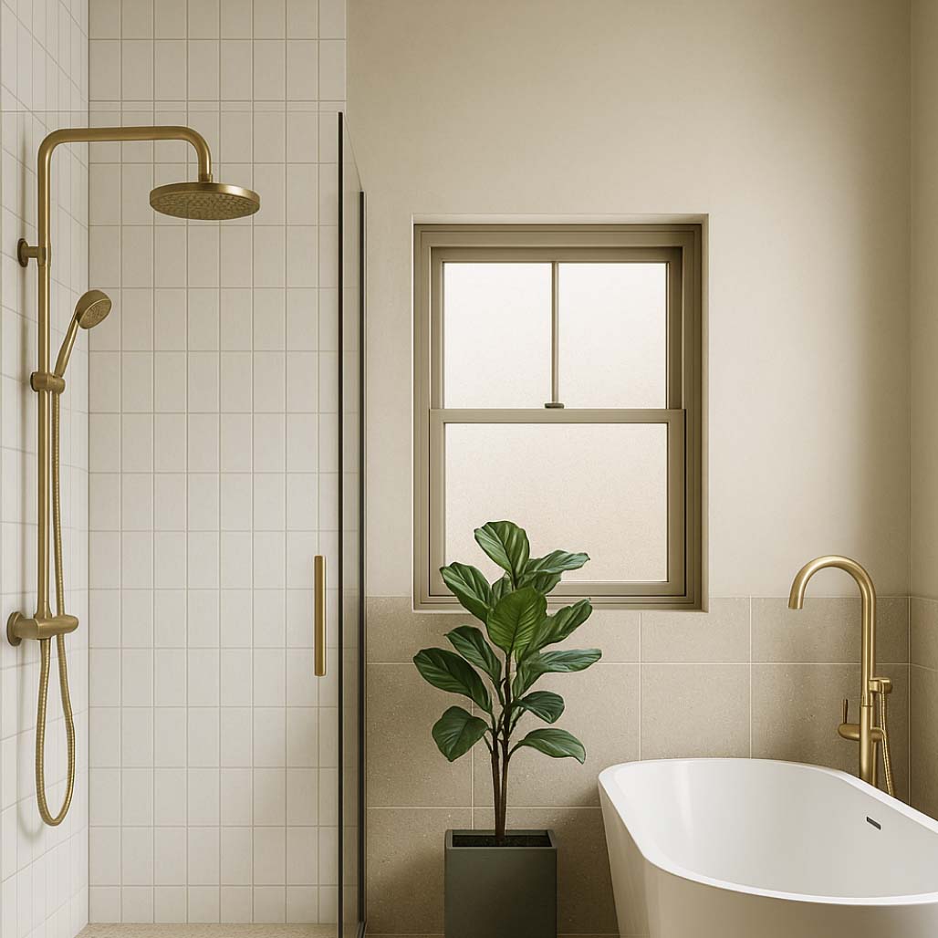 Photo preview of a spacious bathroom with separate shower and bath
